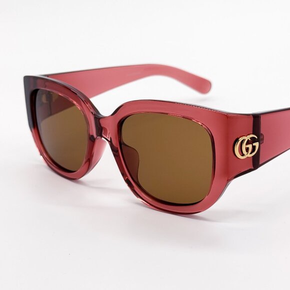 NEW GUCCI SUNGLASSES WOMEN RED ROUND GUCCI GG1599SA 003 - Picture 7 of 10